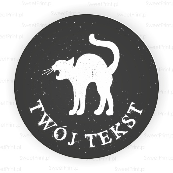 personalizowane naklejki na halloween z kotem - SweetPrint.pl