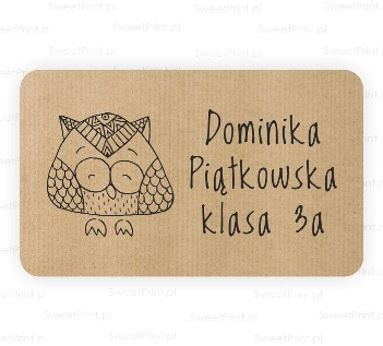 Personalizowane naklejki szkolne z sową - SweetPrint.pl
