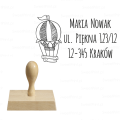pieczątka adresowa z balonem
