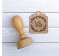 drewniana pieczątka ślubna