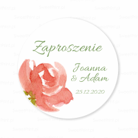 Personalizowane naklejki ślubne RÓŻA