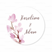 Personalizowane naklejki ślubne BLOSSOM ROMANCE