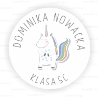 Naklejki JEDNOROŻEC - okrągłe