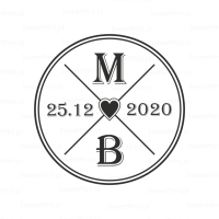 Personalizowany stempel ślubny -  LOVE CIRCLE