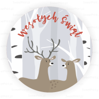 Personalizowane naklejki świąteczne - WINTER WOODLAND 