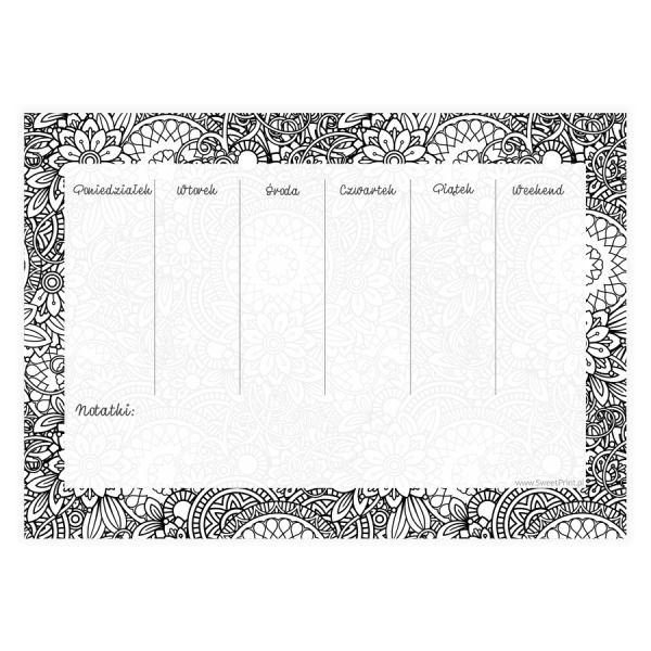 planer tygodniowy do druku