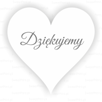 Naklejki w kształcie serca - DZIĘKUJEMY